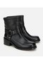 Women's Leather Black Western Heeled Boots - 2