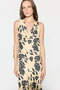 Degaje Collar Patterned Maxi Evening Dress - Beige - 5