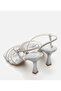 Women's Lame Evening Dress Heeled Sandals - 5