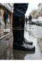 Women's Waterproof Flat Black Non-Slip Rain Boots