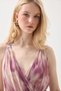 Long Scarf Tulle Evening Dress - Pink - 4