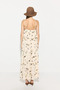 Floral Patterned Strappy Viscose Dress - Beige - 6