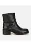 Women's Leather Black Western Heeled Boots