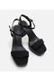 Women's Black Evening Dress with Heels Sandals - 3