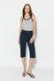 Koton Lycra Capri Pants - Navy Blue - 3