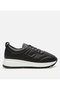 Women's Leather Black Sports Shoes