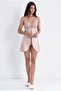 Satin Lace Women's Nightgown - 632 Powder - 2
