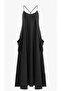 Black Linen Dress - Scalloped Detail and Lining