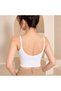 Ece's Women's Seamless Thin Strap Soft Textured Crop Bralet Athlete White W1011 - 2