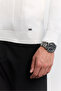 Men's Ecru Polo Collar Zippered Front Jacquard Long Sleeve Regular Fit Sweater A62Y5023 - 3