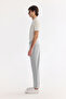 Men's Gray Elastic Waist Technical Fabric Comfort Slim Fit Trousers A61Y3209 - 3