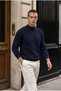 Peck Half Turtleneck Thessaloniki Knitted Men's Sweater - Navy Blue - 6