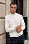 Peck Half Turtleneck Thessaloniki Knitted Men's Sweater - White - 5