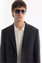 Men's Navy Blue Mono Collar Double Slit Unlined Comfort Fit Jacket A61Y4009 - 8