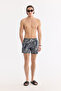 Men's Anthracite Quick Dry Printed Relaxed Fit Swim Shorts with Bag A61Y3804 - 8