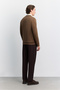 Men's Brown Crew Neck Easy-Iron Interlock Regular Fit Sweatshirt A62Y1299 - 4