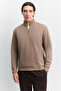 Men's Mink Stand Collar Zippered Printed Easy-Iron Cotton Regular Fit Sweatshirt A62Y1310 - 5