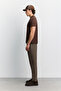 Men's Brown Crew Neck Cotton Easy-Iron Regular Fit T-Shirt A62Y1017 - 3