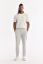 Men's Light Gray Classic Waist Cotton Elastane Relaxed Fit Chino Trousers A61Y3013