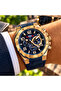 G-Force Js25 Miyota Mechanism Navy Blue Design Men's Chronograph Wristwatch Luxury with Box