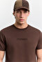 Men's Brown Crew Neck Cotton Easy-Iron Regular Fit T-Shirt A62Y1017 - 2