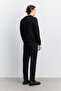 Men's Black Crew Neck Printed Interlock Regular Fit Sweatshirt A62Y1284 - 4
