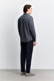 Men's Anthracite Glue Bonded Detailed Textured Technical Classic Collar Long Sleeve Regular Fit Shirt A62Y2035 - 6