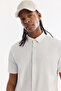 Men's White Classic Collar Easy-Iron Wrinkle-Resistant Technical Fabric Short Sleeve Comfort Fit Shirt A61Y2142 - 2