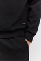 Men's Black Crew Neck Easy-Iron Jacquard Regular Fit Sweatshirt A62Y1256 - 3