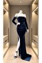 Flexible Fabric Strapless Neckline Stone Work Y Slit Evening Dress 582317 Smoked - 2