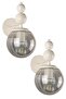 2Pcs Endless Sconce White Smoked Glass, Modern Decorative Sconce, Wall Lighting, Living Room, Bedroom and Hallway Lighting - 2