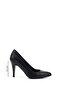 Women's Navy Blue Antique Pointed Toe Thin Heeled Genuine Leather Stiletto - 2
