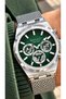 Men's Wristwatch 45mm, Case, Functions Active, Silver Color Steel Mesh Band, Bracelet Gift