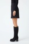 Women's Black Suede Round Toe Metal Pin Detailed Non-Zipper Below-Knee Boots - Non-Slip Thermo Sole - 7