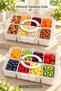 2-Piece 8-Compartment Portable Storage Container with Lock Lid Breakfast Organizer Picnic Set Food Box