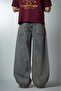 Burnout Blue Wide Leg Super Baggy Men's Jean Pants - 4