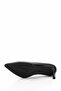 Women's Black Platinum Pointed Toe Thin Heeled Genuine Leather Stiletto - 6