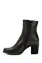Women/Girls Black Zippered Thick Heeled Genuine Leather Boots - 5