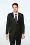 Men's Black Polyviscon Basic Plain Slim Fit Pointed Collar Suit