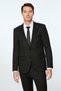 Men's Black Polyviscon Basic Plain Slim Fit Pointed Collar Suit - 2