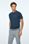 Men's Indigo Trend Polo Collar Tencel Knitwear T-Shirt - 2