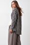 Women's Brown Plaid Patterned Classic Shirt Alc-X15924 - 4