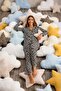 Women's Front Buttoned Long Sleeve Bottom Top Leopard Pajama Set - 3