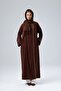 Women's Ferace with Piping, Covered Buttons, and Pockets, Hicaz Brown