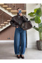 Brown Padded Leather Bomber Jacket - 1051 - 5