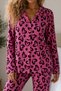 Women's Knitted Shirt Collar Lilac Pajama Set - 3