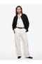 College Collar Long Sleeve Oversized Bomber Jacket with Pockets