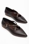 Large Size Women's Ballerinas Brown Double Strapped Hurdan Sole