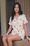 Women's Flexible Shorts Loose Snow White Pajama Set - 6