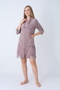 Women's Bamboo Micro Fabric Zipper Pocket Hooded Long Sleeve Dress / Mink 3739 - 4
